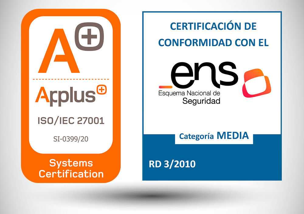 Logotipos de certificados ENS y Applus